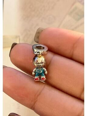 Chucky Doll Dangle Charm Enamel Bead  S925 Silver